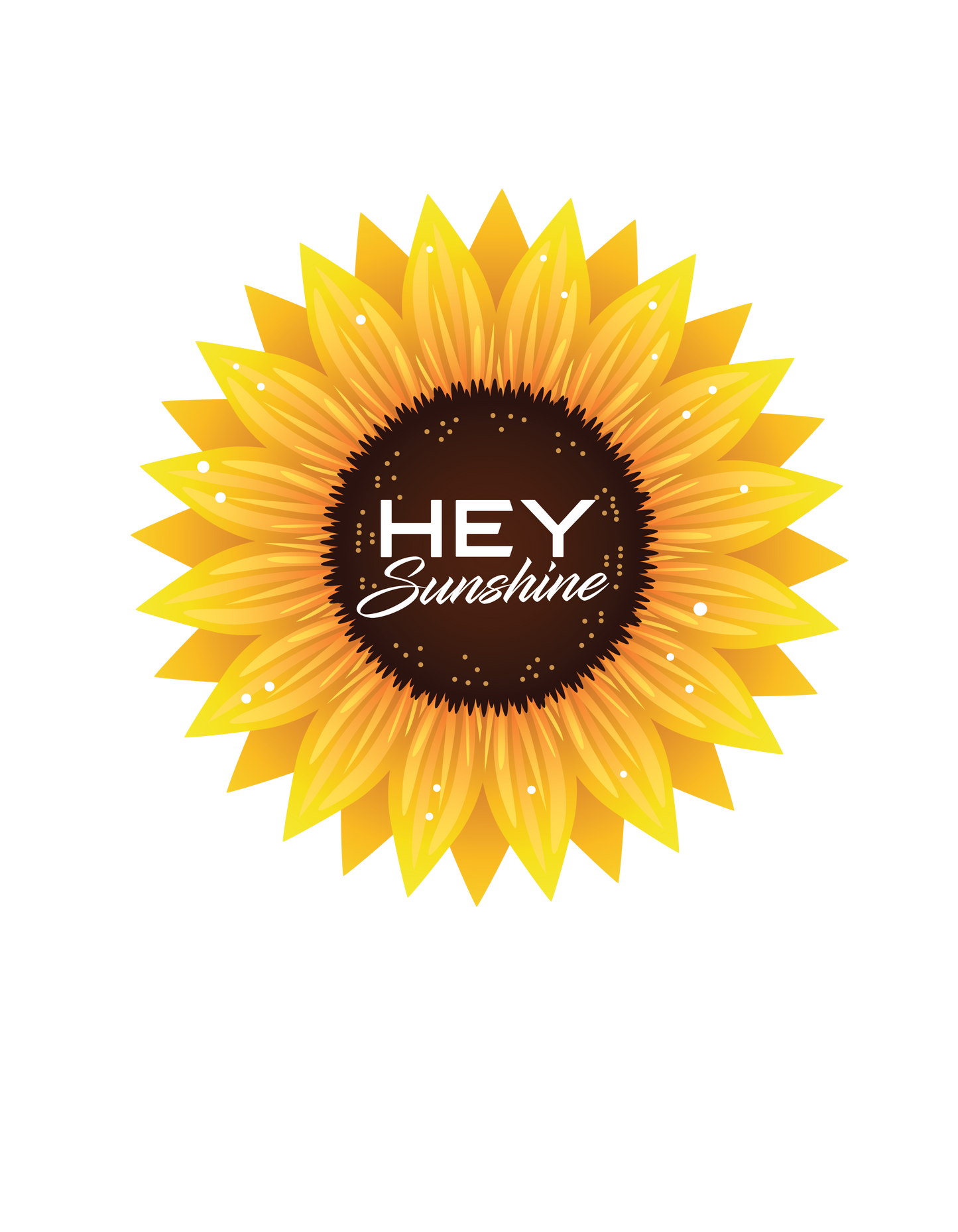 Men's 'Hey Sunshine" Large Sunflower Short Sleeve Crew Neck T-Shirt